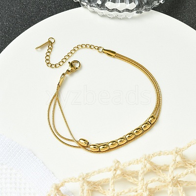 304 Stainless Steel Multi-strand Bracelets BJEW-G733-02M-1