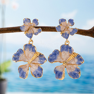 Alloy Enamel Stud Earrings for Women WG594FD-01-1