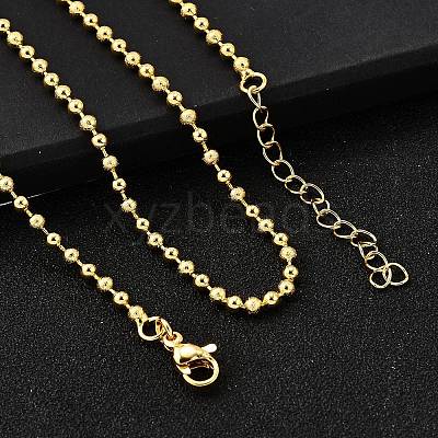 2.5MM Brass Ball Chain Necklaces NJEW-M108-04G-1