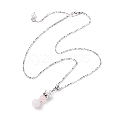 6Pcs 6 Colors Handmade Glass Beaded Prince with Crown Pendant 304 Stainless Steel Cable Necklaces for Women NJEW-JN05447-1