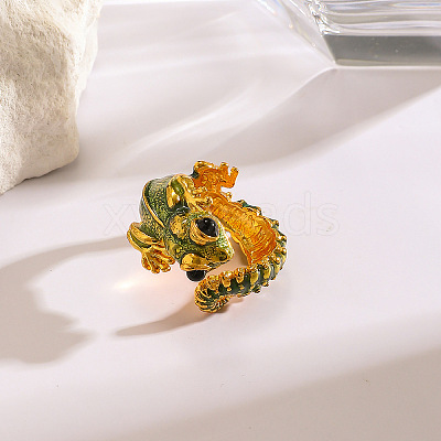 Alloy Enamel Cuff Open Rings WG630D7-01-1