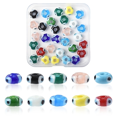 30Pcs Handmade Evil Eye Lampwork Beads LAMP-FS0001-24-1