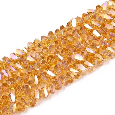 Electroplate Transparent Glass Beads Strands GLAA-N021-4mm-24-1