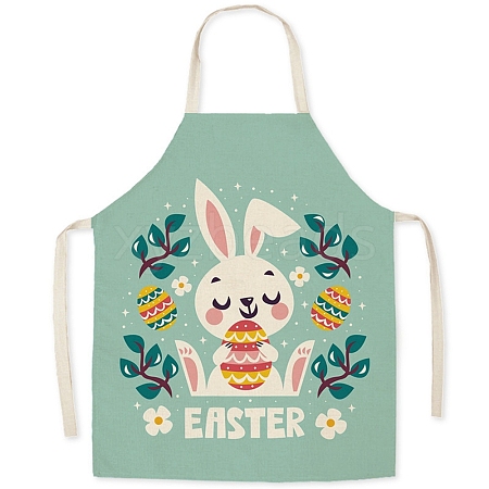 Cute Easter Rabbit Pattern Polyester Sleeveless Apron PW-WG98916-03-1