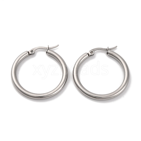 Non-Tarnish Ring 304 Stainless Steel Hoop Earrings for Women Men EJEW-B049-01C-P-1