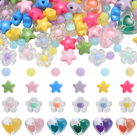 Mixed Styles Acrylic Beads OACR-PA0001-07-1