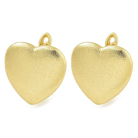 Heart Brass Hoop Earrings EJEW-Q390-09G-1