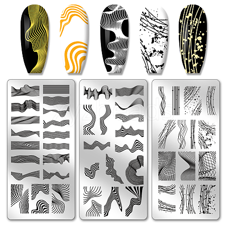 Stainless Steel DIY Nail Art Templates MRMJ-WH0092-030-1
