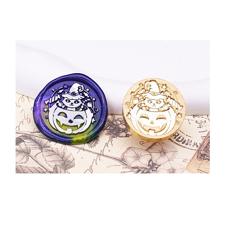 Halloween Series Wax Seal Brass Stamp Heads AJEW-M039-01U-1