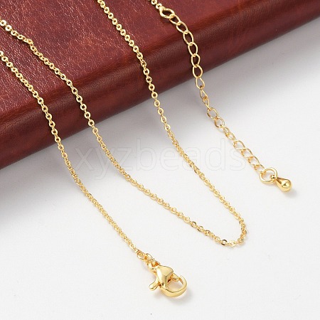 Brass Rolo Chains Necklaces for Women NJEW-D302-43G-1