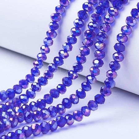Electroplate Glass Beads Strands EGLA-A034-T6mm-B15-1
