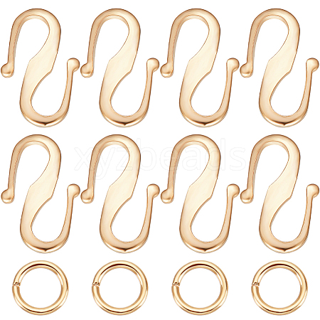 Beebeecraft 50Pcs Brass S Hook Clasps KK-BBC0008-85G-1