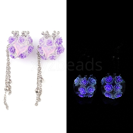 Handmade Luminous Polymer Clay Rhinestone Beads CLAY-H003-09P-01-1