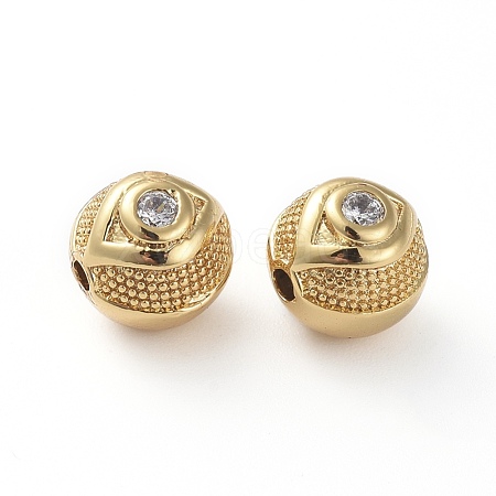 Brass Micro Pave Cubic Zirconia Beads ZIRC-G157-57G-02-1