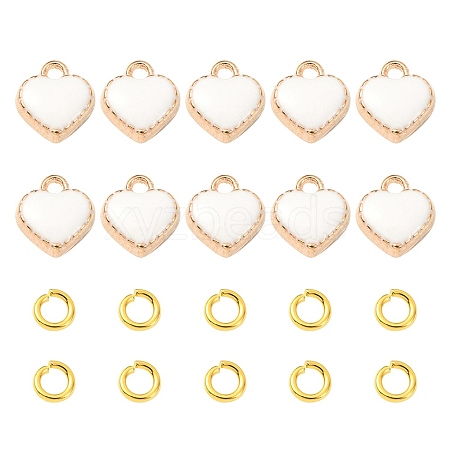 10Pcs Heart Alloy Enamel Charms ENAM-YW0002-92-1