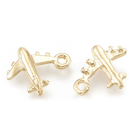 Brass Airliner Charms KK-S348-010-1