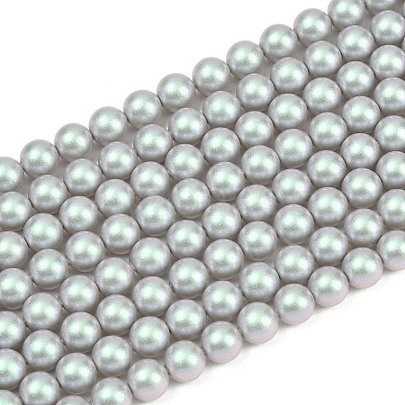 Frosted Glass Pearl Beads Strands GLAA-A044-08A-14-1