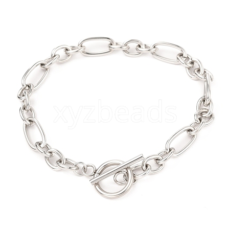 Tarnish Resistant Unisex 304 Stainless Steel Figaro Chain Bracelets BJEW-H541-06A-P-1