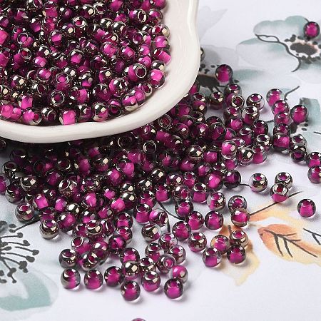 Transparent Inside Colours Glass Seed Beads SEED-H002-A-C207-1