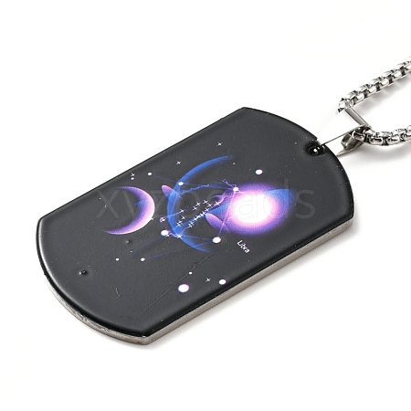 Non-Tarnish 201 Stainless Steel Rectangle with Constellations Pendant Necklace for Women NJEW-G015-01G-1