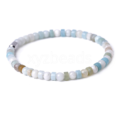 Natural Flower Amazonite Beads Stretch Bracelets for Women Men PW-WG6A9BA-08-1