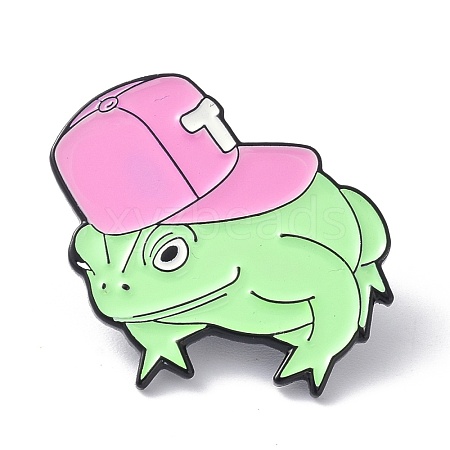 Cartoon Frog with Hat Enamel Pin JEWB-P008-F05-1