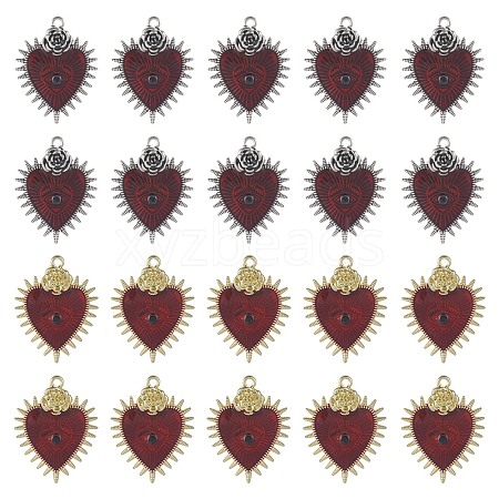 SUNNYCLUE 20Pcs 2 Colors Alloy Enamel Pendants ENAM-SC0003-84-1