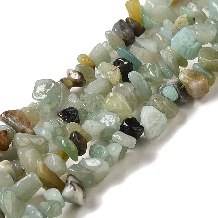 Natural Flower Amazonite Chips Beads Strands G-M205-12-01-1