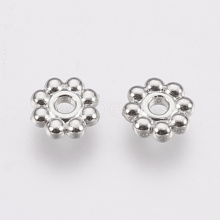 Alloy Daisy Spacer Beads X-TIBEB-S039-064P-RS-1