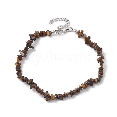 Natural Gemstone Beads Anklets AJEW-AN00583-03-1