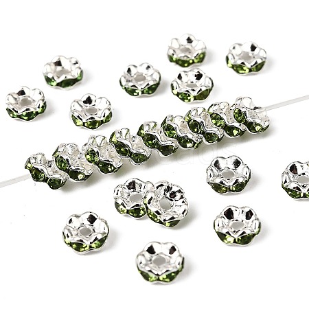 Brass Grade A Rhinestone Spacer Beads RSB028NF-10-1