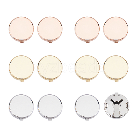 6 Pairs 3 Colors Brass Cufflink Settings FIND-FH0010-31-1