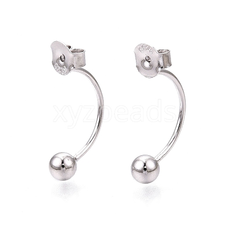 Anti-Tarnish Rhodium Plated 925 Sterling Silver Friction Ear Nuts STER-N016-28P-1