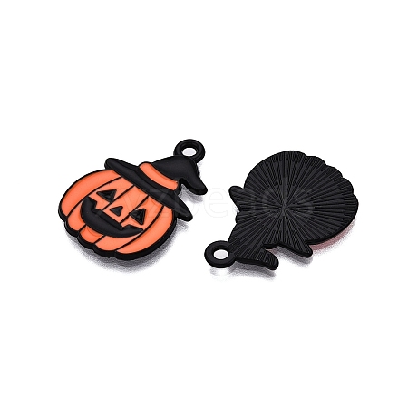 Halloween Theme Spray Painted Alloy Enamel Pendants ENAM-T020-09A-1