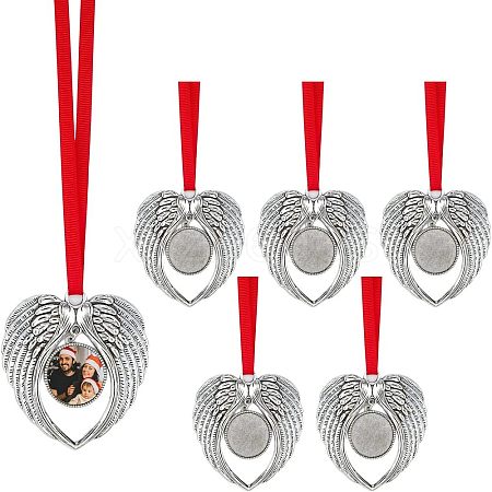 SUPERFINDINGS 6Pcs Alloy Pendant Cabochon Settings HJEW-FH0001-23-1