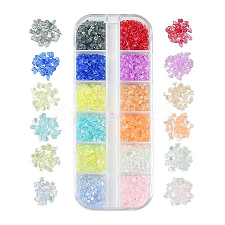 48G 12 Colors Transparent Electroplate Crushed Glass Craft GLAA-FS0001-65-1