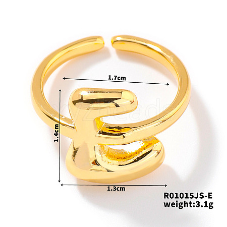 Fashionable Letter Brass Open Cuff for Women UR6840-5-1