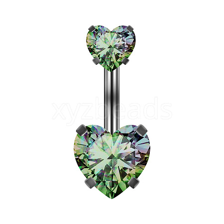 Heart Cubic Zirconia Belly Button Rings WG98059-07-1