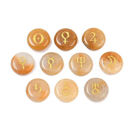 10Pcs 10 Styles Natural Topaz Jade Cabochons G-G193-03I-1