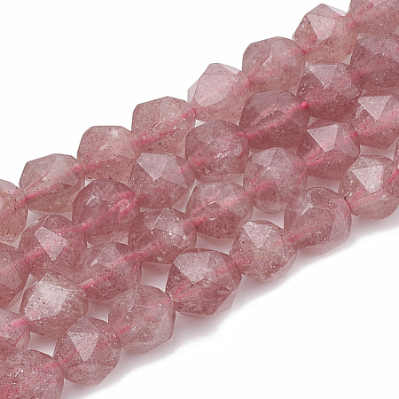 Natural Strawberry Quartz Beads Strands G-S332-8mm-006-1