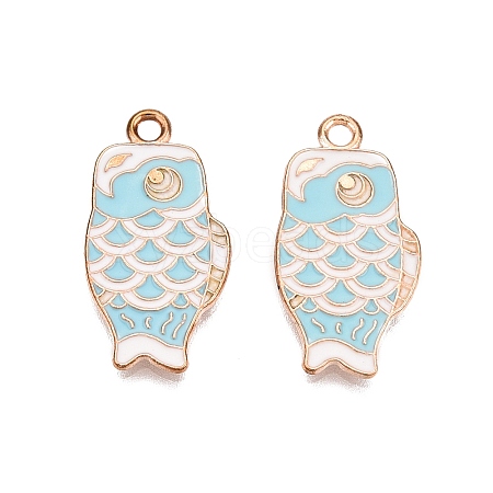 Light Gold Plated Alloy Enamel Pendants PALLOY-N176-27A-RS-1