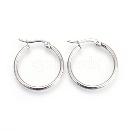 Tarnish Resistant 201 Stainless Steel Hoop Earrings EJEW-A052-19B-P-1