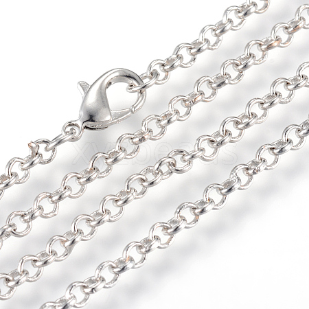 Iron Rolo Chains Necklace Making X-MAK-R015-45cm-P-1