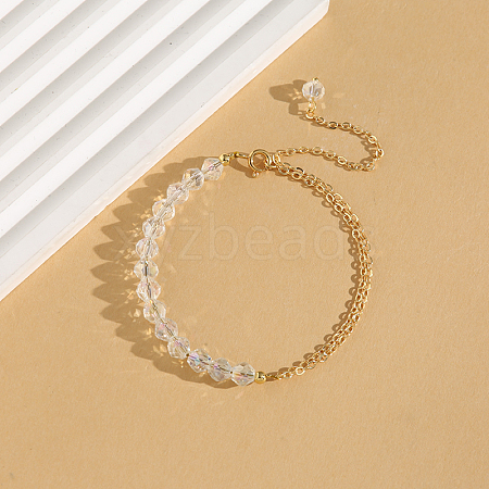 Elegant Glass Beads Link Bracelets UY2615-4-1