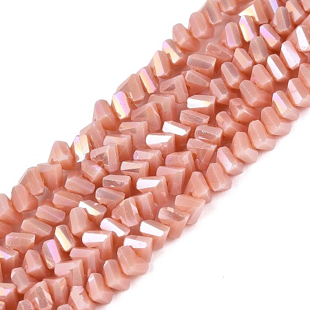 Electroplate Opaque Glass Beads Strands EGLA-Q139-01A-C04-1