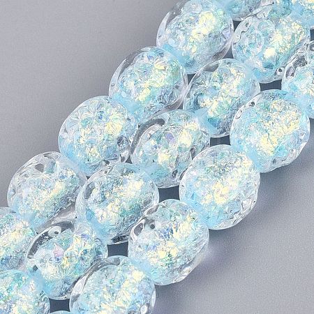 Handmade Foil Glass Beads Strands FOIL-Q002-05H-1