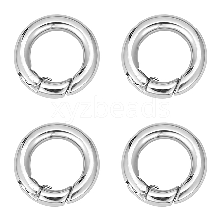 Unicraftale 4Pcs Smooth 304 Stainless Steel Spring Gate Rings STAS-UN0041-72-1