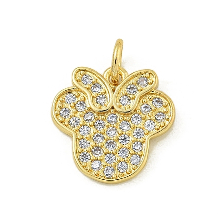 Rack Plating Brass Pave Cubic Zirconia Pendants KK-U029-27G-1