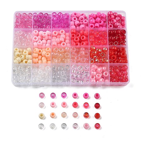 24 Styles DIY Acrylic & PP Plastic Pony Beads Jewelry Making Finding Kits DIY-L073-08A-1