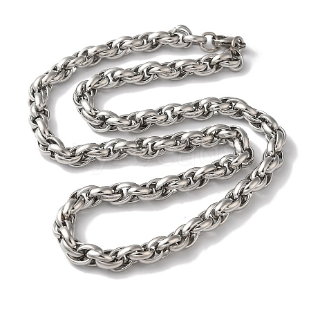 201 Stainless Steel Rope chain Necklaces NJEW-H033-06B-P-1